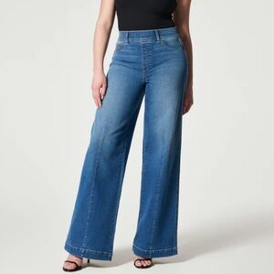 Spanx Seamed Front Wide Leg Pull On Style Jeans Size 3X